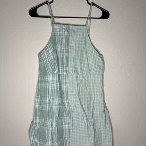 American Eagle Outfitters Green Plaid Mini Dress